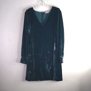 Loft - Velour V-Neck Long Sleeve Dress - Size Medium